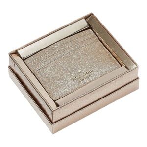 Kate spade glimmer glitter gold card holder NIB